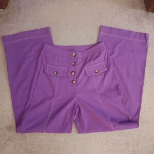 SHEIN NWOT Purple Button Fly Pants Sz M /6